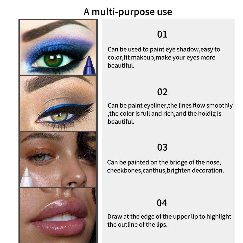 

Colorful Liquid Eyeliner Pen Eyelashes Waterproof Eyelashes Tail Waterproof Long Lasting Eyes Liner Pencil Makeup Beauty Tool
