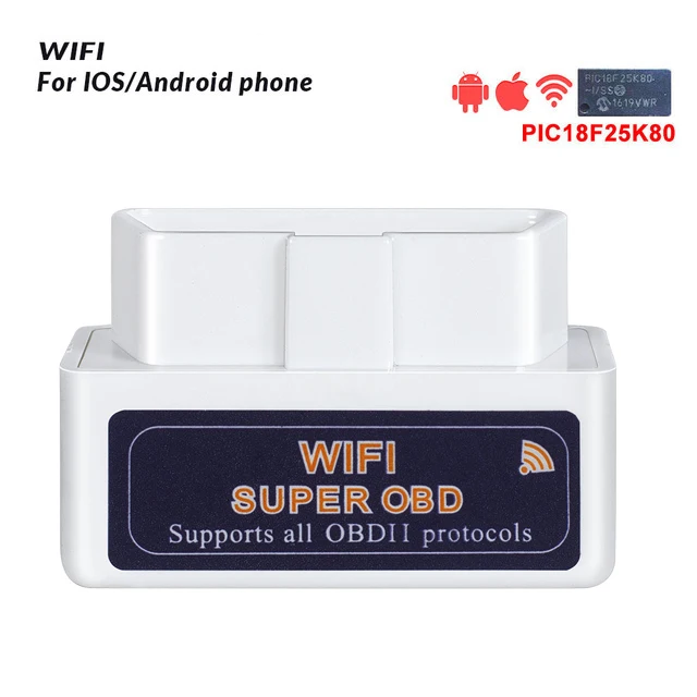 Мини ELM327 WiFi/Bluetooth V1.5 PIC18F25K80 чип OBDII диагностический инструмент IPhone/Android/PC ELM 327 V 1,5 автоматический сканер считыватель кода - Цвет: ELM327 wifi