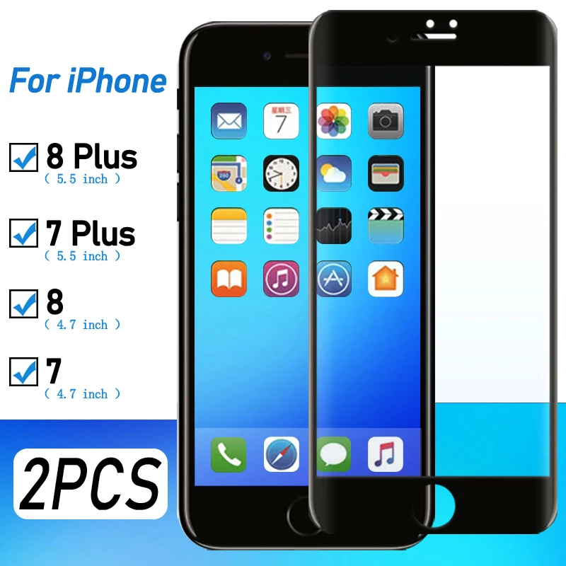 2 шт. стекло 8 plus для apple iphone 7plus закаленное iphone7 7 защита экрана i8plus i8 i7plus iphone7plus |