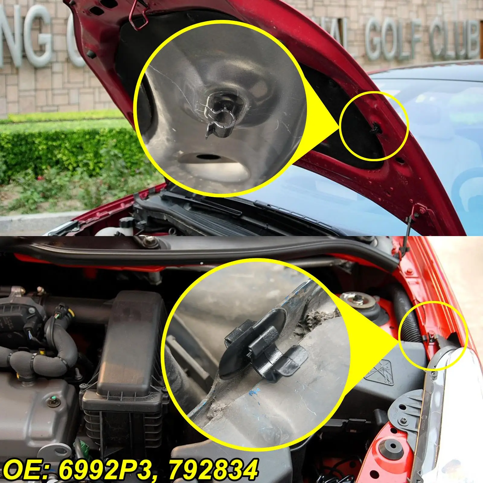 2 шт. для Citroen C2 C3 C4 C5 AX Berlingo B9 Eurovans удержание капота опора зажим 792834 держатель