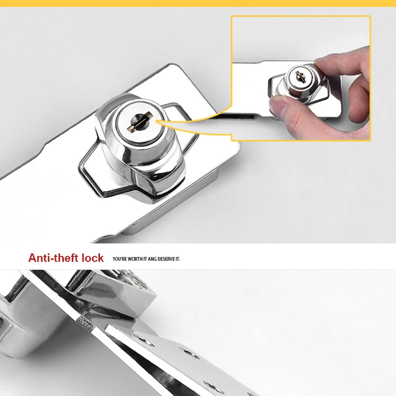 

Keyed Hasp Lock Twist Knob Keyed Locking Hasp for Small Doors Drawer Cabinet HFD889