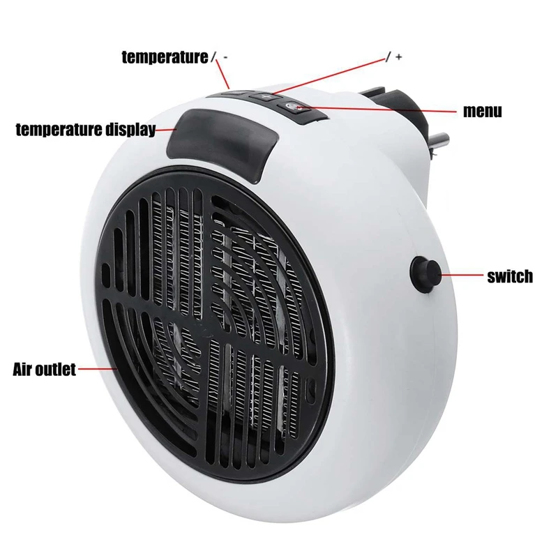 900W Mini Electric Heater Warm Air Fan Portable Space Home Office Winter Warmer Stove Radiator Machine EU | Бытовая техника