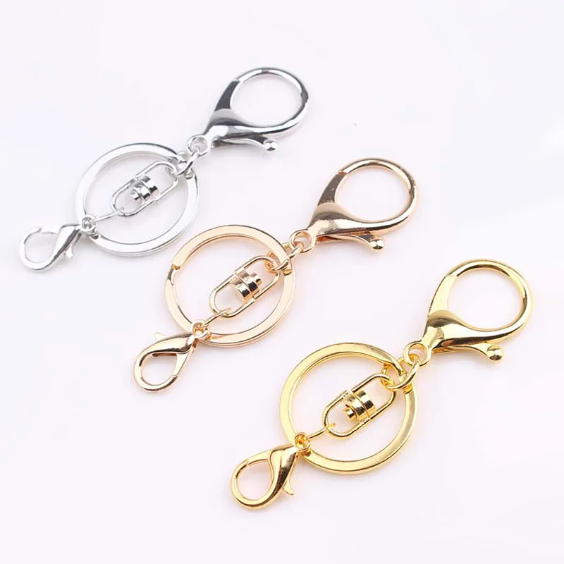 

1PC Key Chain Lobster Keyring Key Ring DIY Double Key Chain Lobster Buckle Women Bag Jewelry Pendant