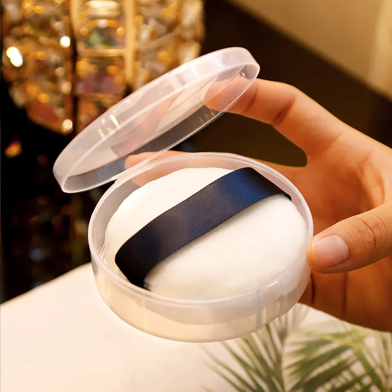 Puff Box Case for CPB Puff Round Transparent Cosmetic Bag Portable Travel Cosmetic Bags  Cosmetic Brush Storage Case
