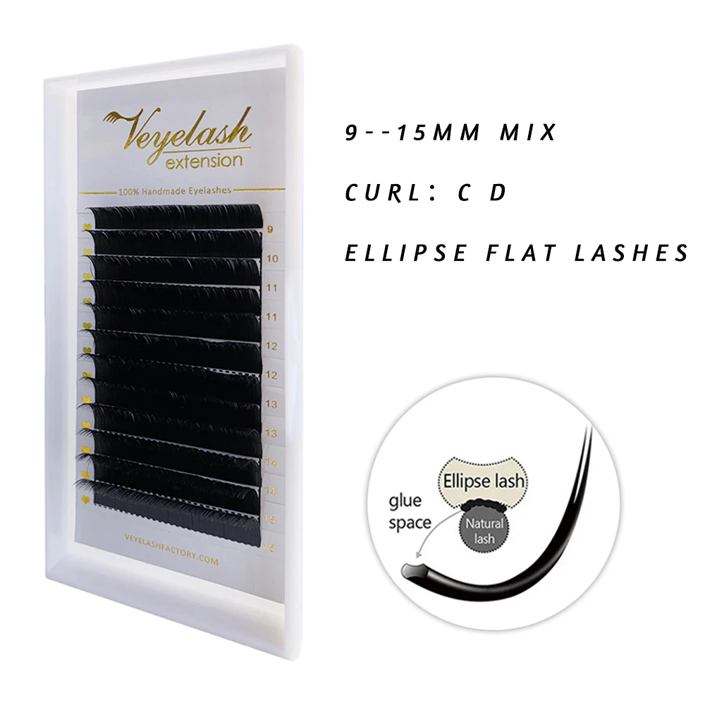 Viplash эллипс плоское наращивание ресниц разделенные кончики в форме натуральный