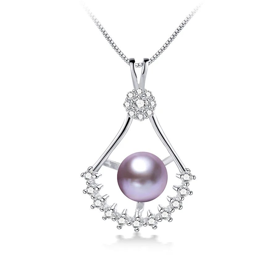 Женский кулон из серебра 925 пробы с натуральным пресноводным жемчугом|Подвески| |