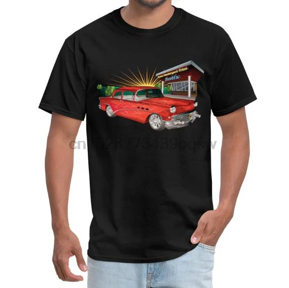 Men tshirt Red 57 Chevy Hot Rod - Men's T-Shirt Printed tees top |