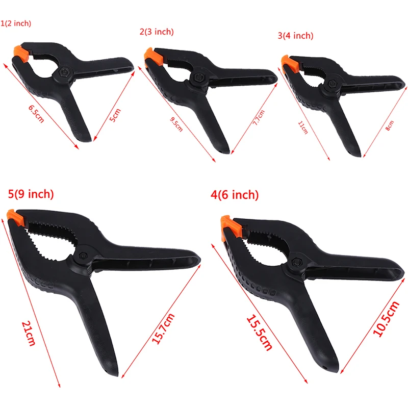 

1PCS 2/3/4/6/9inch Spring Clamps DIY Woodworking Tools Plastic Nylon Clamps For Woodworking Spring Clip Photo Studio Background