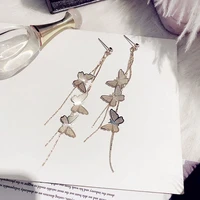 ustar zinc alloy trendy women butterfly dangle earrings long tassel wholesale earrings accessorie