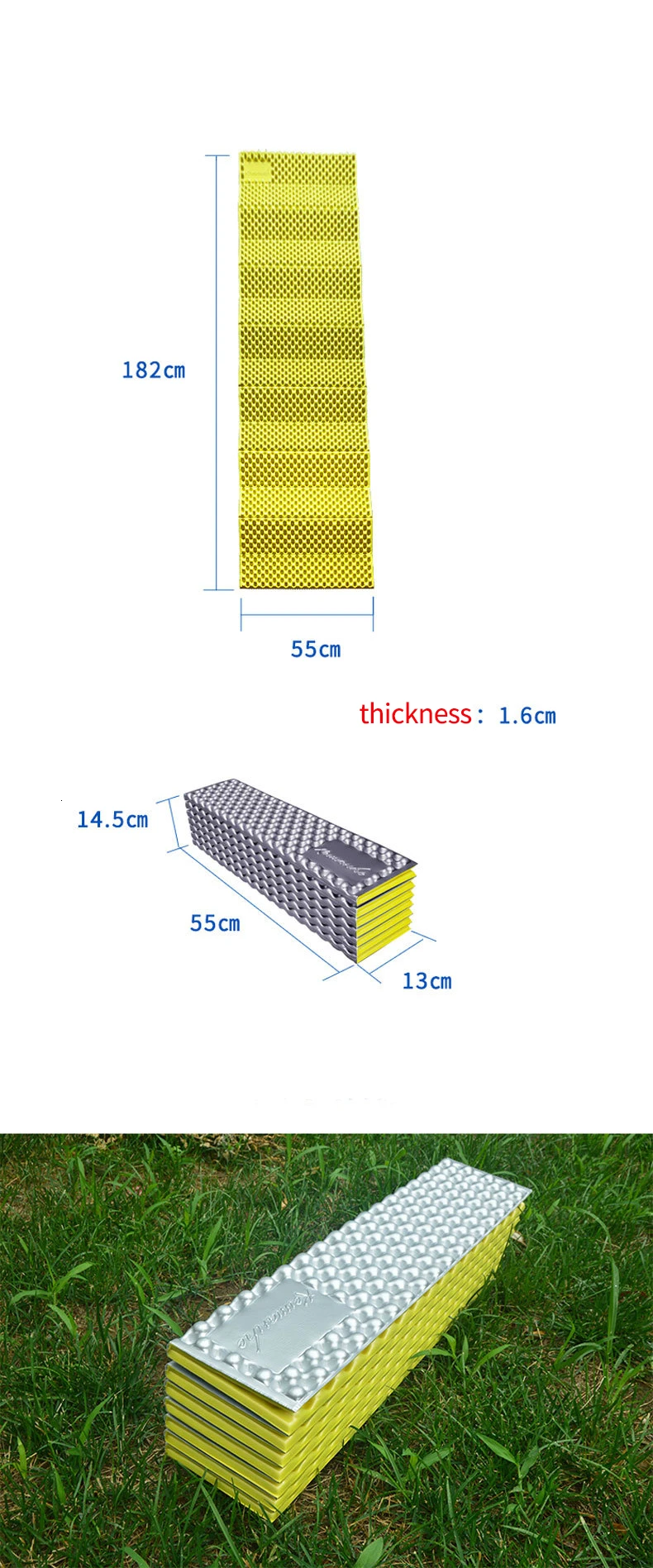 Ultralight Portable Compact Folding Outdoor Foam Camping Mattress Hiking Sleeping Mat Tent Backpacking Sleeping Pad 184x56x1.5cm