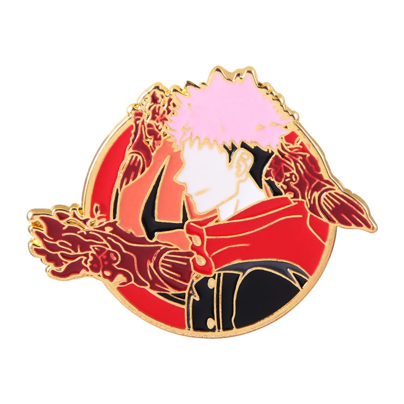 

Anime Jujutsu Kaisen Brooch Badge Itadori Yuji Cosplay Metal Man Woman Broochs Pin Accessories Prop