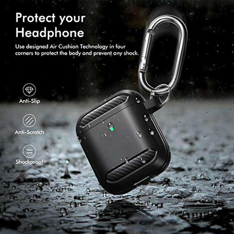 Carbon Fiber Covers For Apple AirPods Pro 2 1 Case Protective Cover Tpu Anti Shock AirPod 3 Earphone Accessories | Электроника