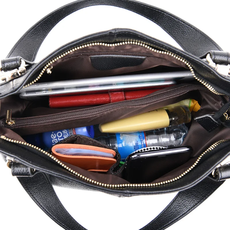 

YILIANNew autumn and winter leather women bag cross-body bag middle-aged atmosphere mother bag large capacity bag