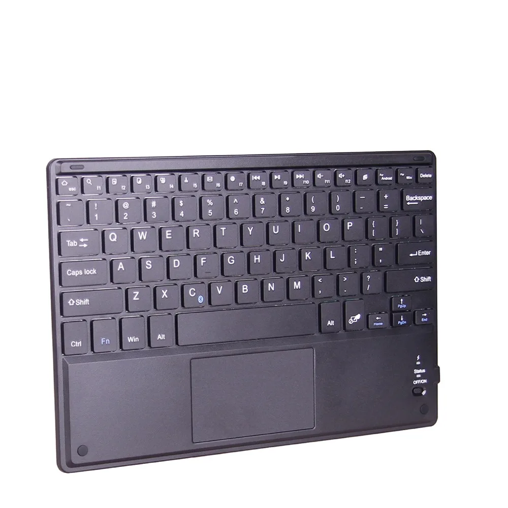 English Black Zienstar 10 дюймов Универсальная Беспроводная Bluetooth клавиатура с тачпадом для samsung Tab/microsoft/Android/Windows планшета - Цвет: English Black