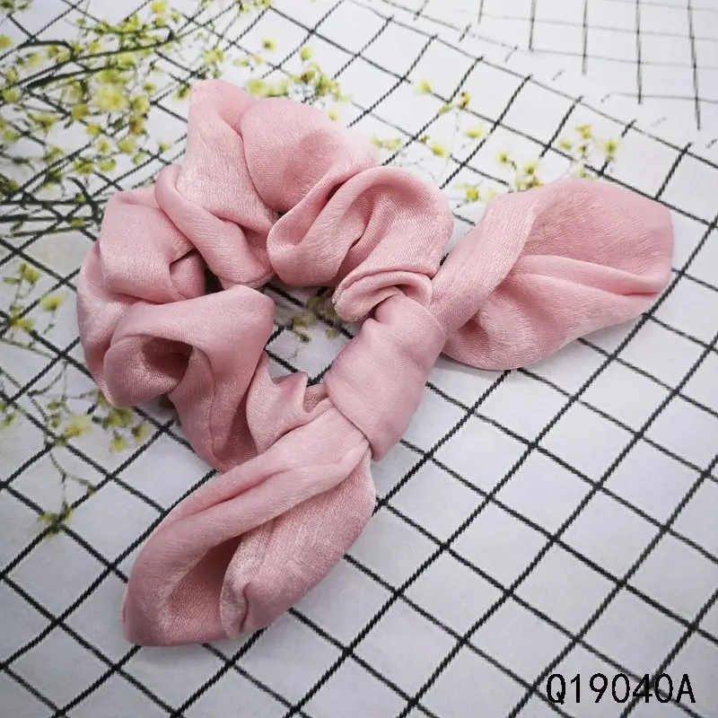 Сатиновые кроличьи уши кошачьи резинки для волос 4 цвета красный синий черный