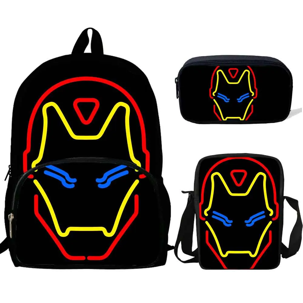 Рюкзак Escolares для детей 16 дюймов с супергероями Железный человек рюкзак