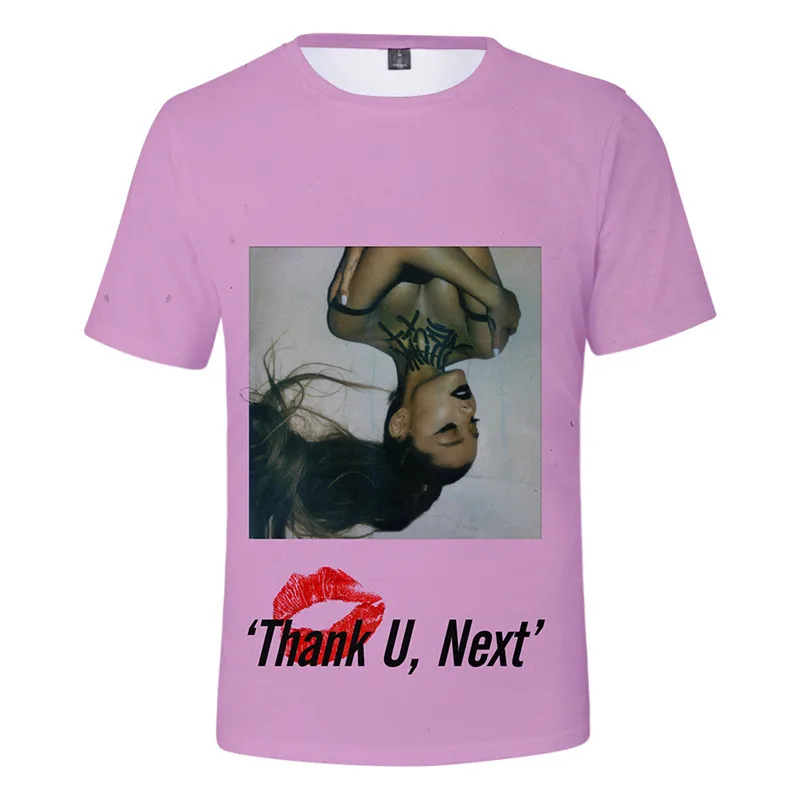 Ariana Grande мужские летние дизайнерские футболки с круглым вырезом и 3D принтом Homme