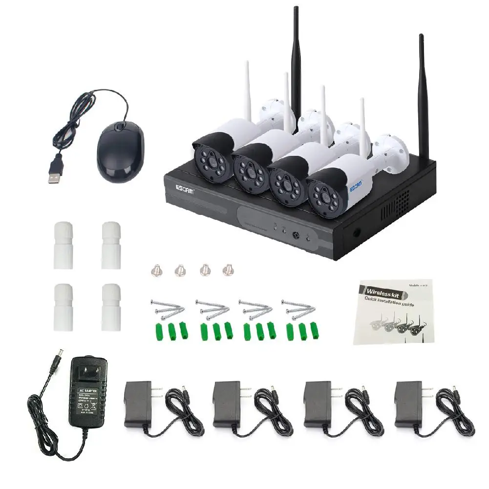 ESCAM WNK404 4CH 720P Открытый ИК Видео беспроводной безопасности IP камера CCTV NVR система