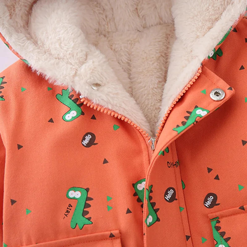 

Winter Fashion Baby Girl Clothes New Children Boys Cartoon Thicken Sports Hooded Jacket Toddler Casual Costume Kids Sportswear