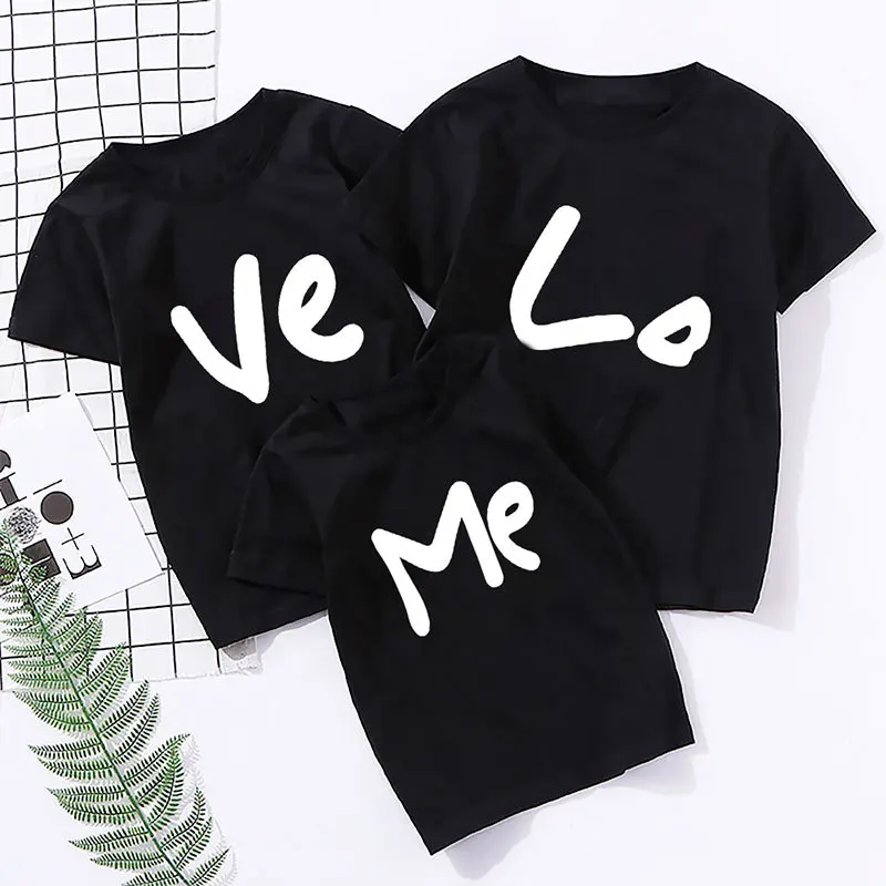 Футболка для всей семьи летние одинаковые наряды папы любви мамы и ребенка