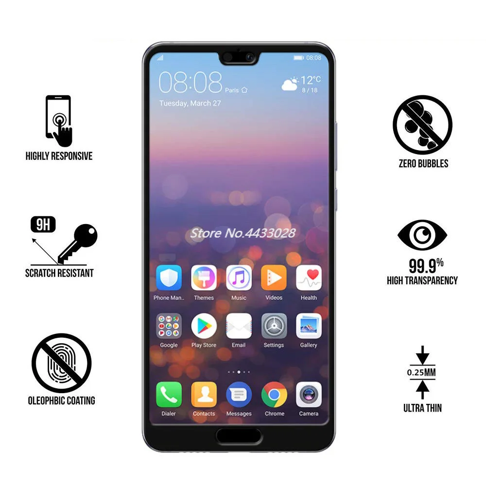 2.5D 9H полное клеевое черное покрытие Защита экрана для Huawei P20 Lite Pro закаленное