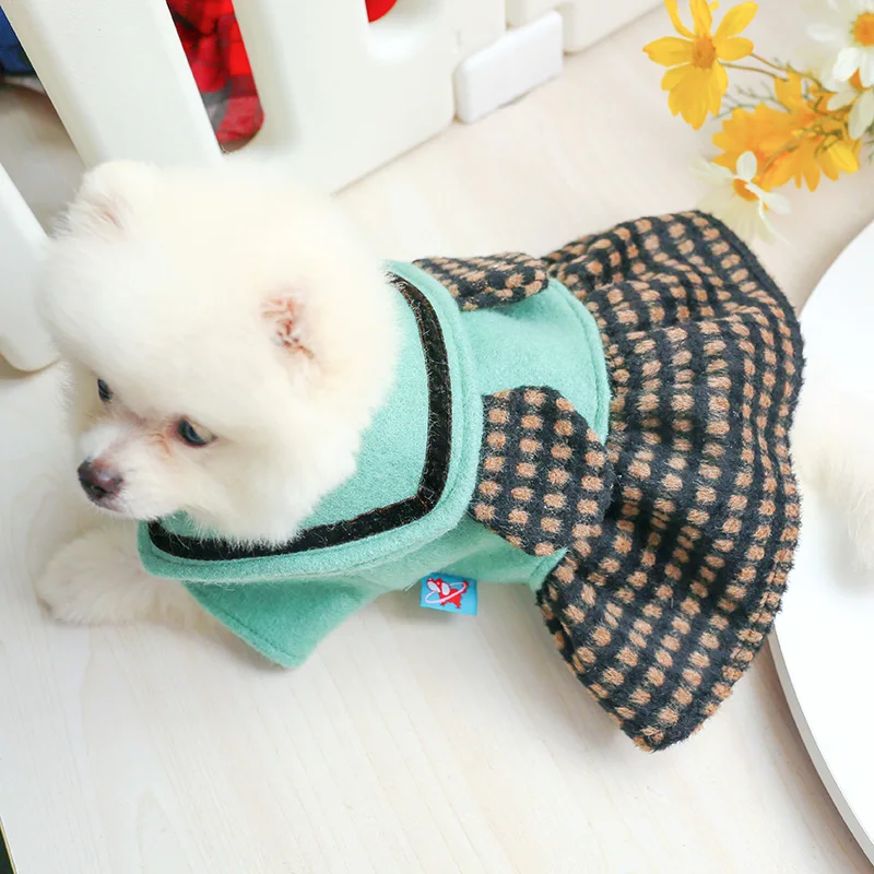 PETCIRCLE/Новинка Одежда для щенков с ушками медведя Милое платье отворотами