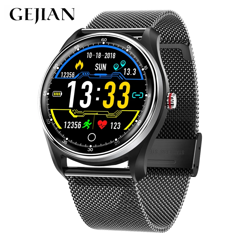GEJIAN часы smart ECG кровяное давление PPG многоязычные Bluetooth фитнес Шагомер для мужчин и
