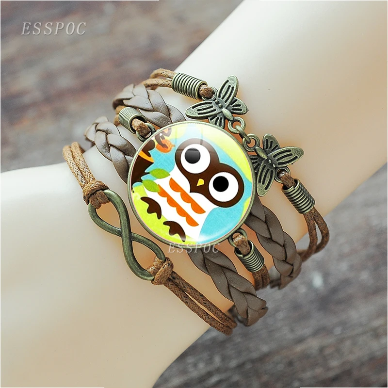 Милый мультяшный браслет с головой совы и животными ювелирные изделия из