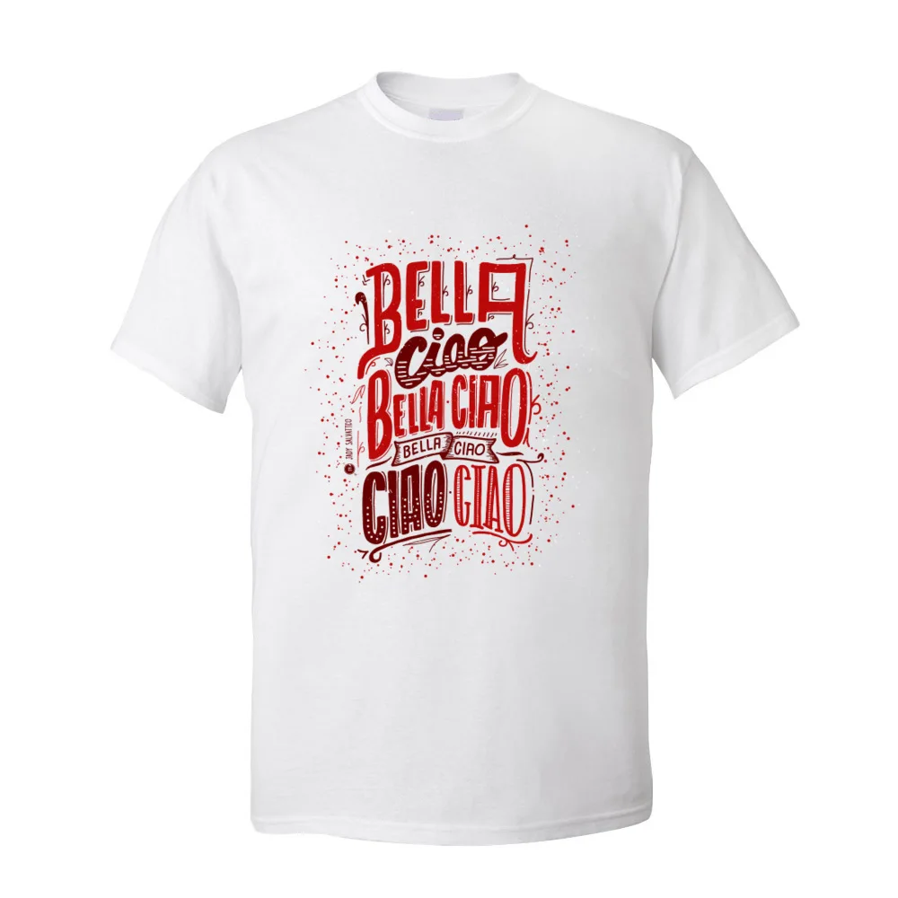 

Bella Ciao 100% Cotton T-shirts for Men Short Sleeve Fitness T Shirt La casa de Papel Ostern Day Round Collar Sweatshirts