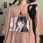 Футболка женская в стиле Харадзюку, модная Милая эстетика в стиле унисекс, стиль гранж, Готическая сатаническая одежда, черная рубашка