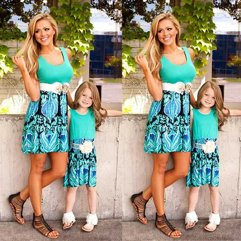 Детское летнее пляжное платье в стиле бохо для девочек|Сочетающаяся одежда