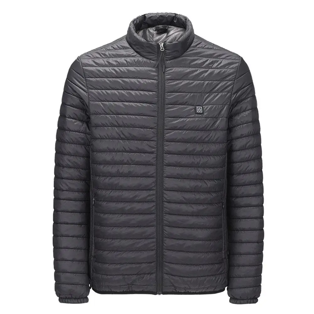 

USB Heated Coat Electric Vest Heated Windproof Pocket Temperature Ajustable Zipper Waterproof Heating Jacket Skiing Washable