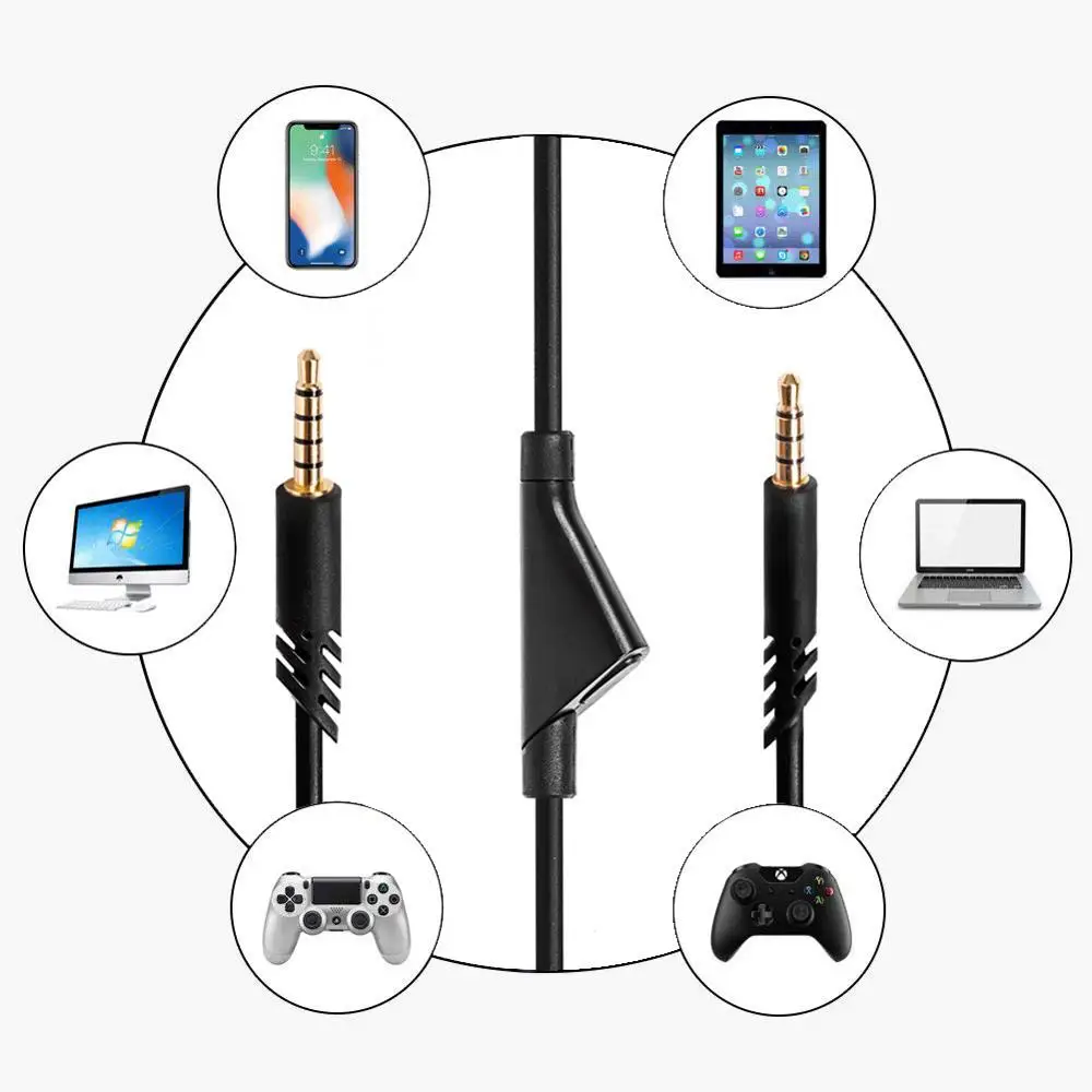 Cable auxiliar de Audio de 3,5mm de repuesto para auriculares Logitech Astro A10, A40, A30, TPE, silencioso, remoto, de alta calidad