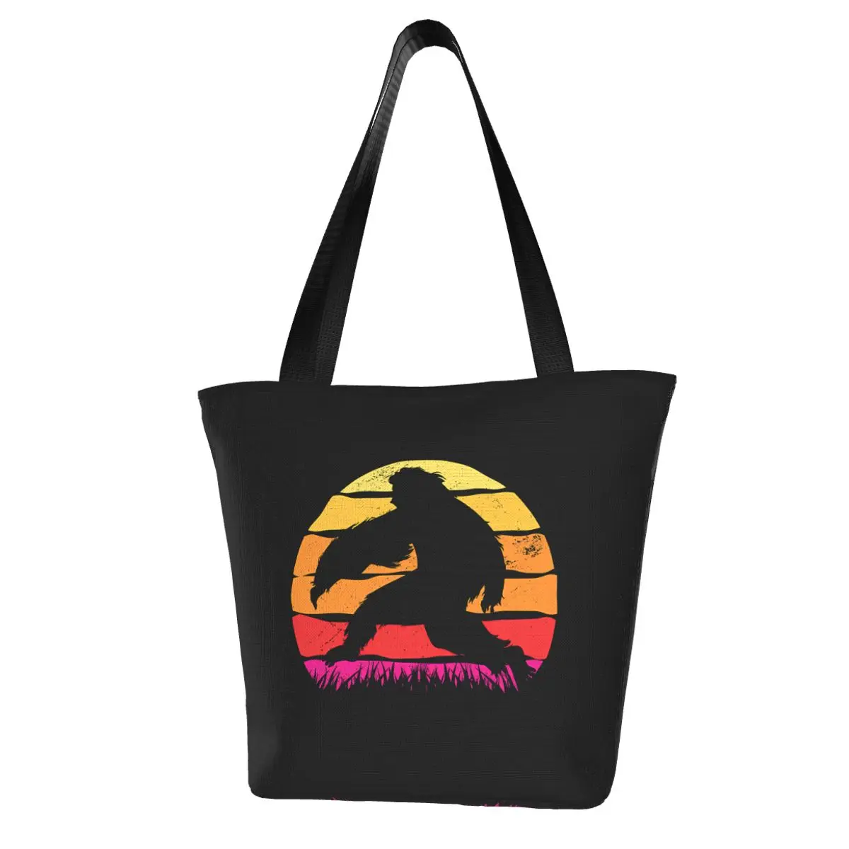 Bigfoot Silhouette Shopping Bag Aesthetic Cloth Outdoor Handbag Female Fashion Bags
