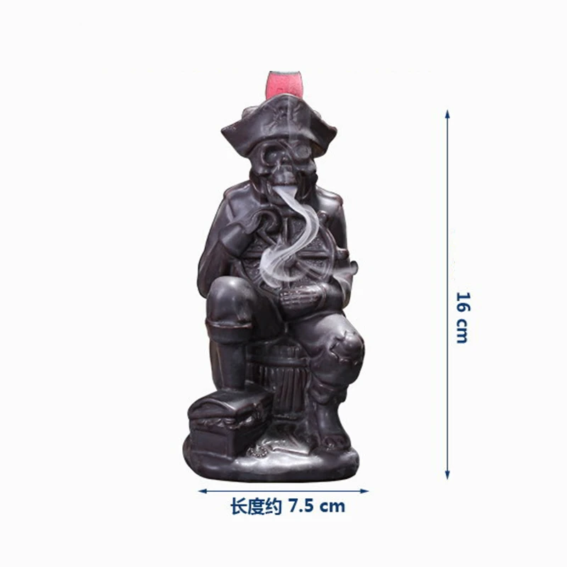 Ароматный водопад череп пират керамическая Мебель для комнаты украшение