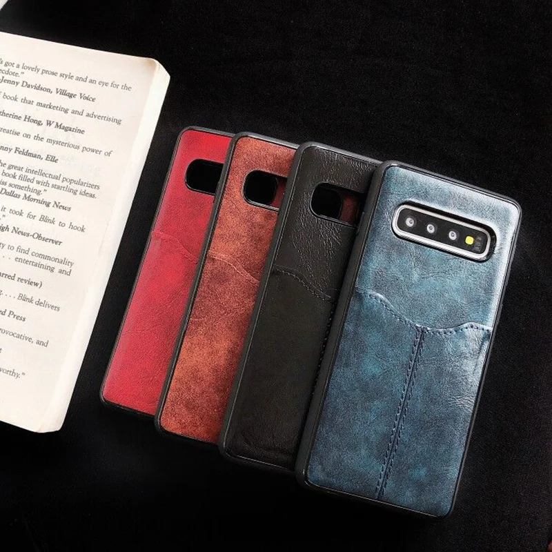 S10 чехол с отделением для карт кожаный Samsung Note 10 9 S8 S9 Plus Кожаные чехлы кошелек
