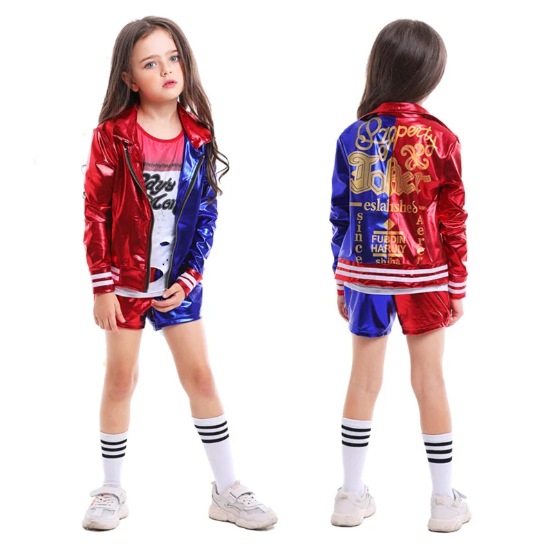 Карнавал девочки отряд самоубийц полный костюм Хэллоуин клоун Косплей