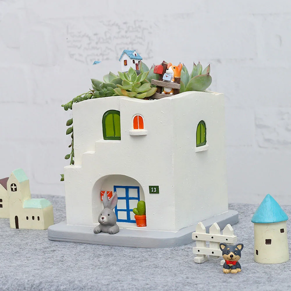 

Zakka House Potted Micro-Landscape Pieces Resin Succulent Flower Pot Ornaments