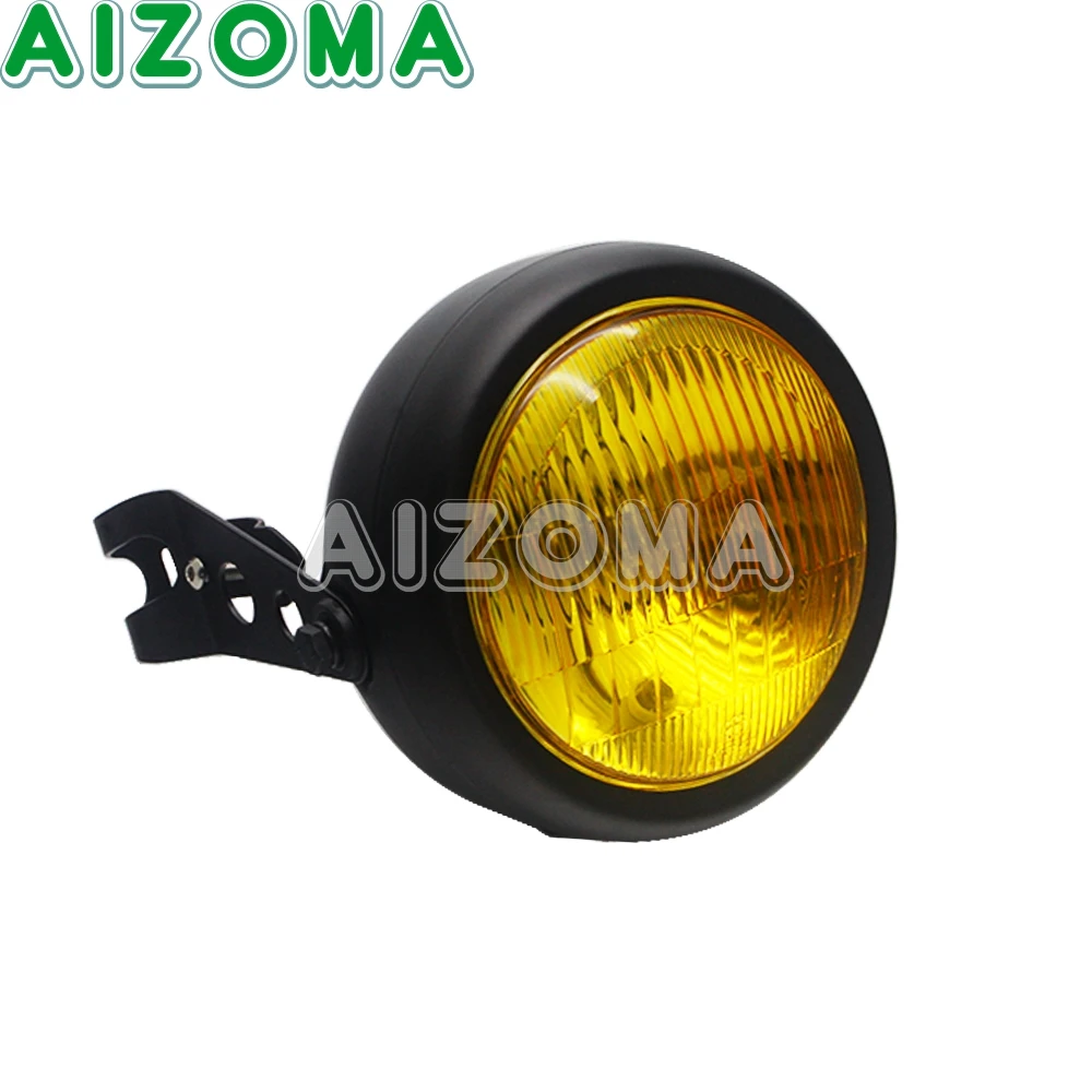 Фара мотоциклетная черная металлическая 35 Вт 12 В галогенная для Harley Yamaha Suziki CG125