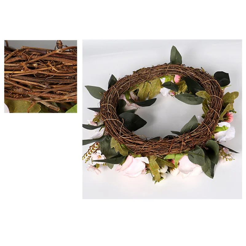 

Floral Wreath Classic Flowers Rose Wreath for Home Room Garden Lintel Decoration C1