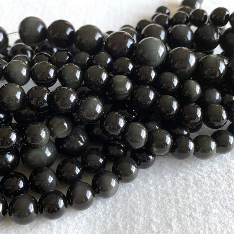 Натуральные оригинальные черные радужные вспышки speedobsidian круглые бусины 4-20 мм 15