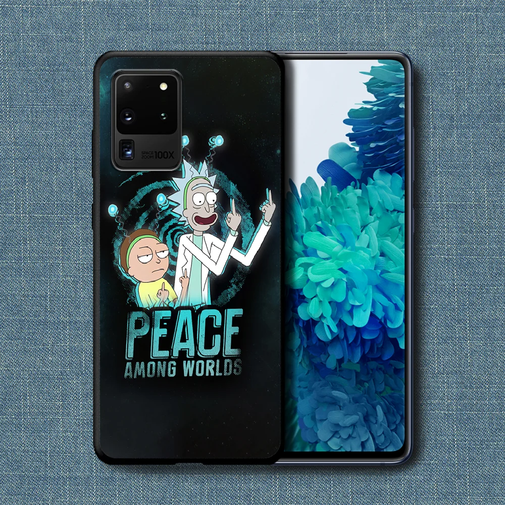 

Rick Or Morty Phone Case For Samsung Galaxy Note S 8 9 10 20 Plus E Lite Uitra black Funda Silicone Etui Soft Shell Luxury Cover