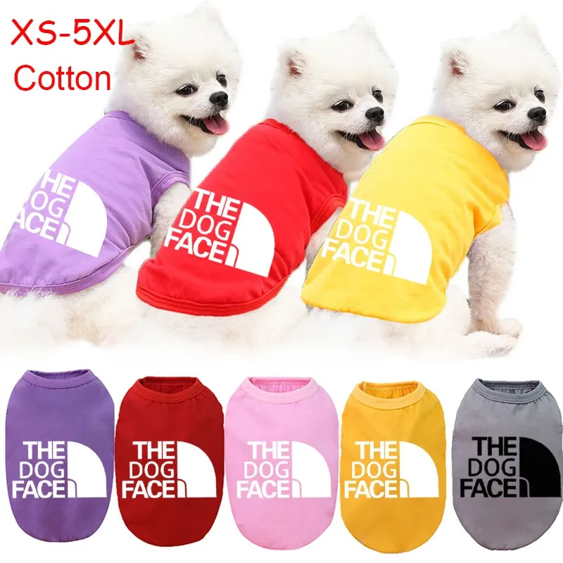 Xs 5xl летняя жилетка для собак 100% хлопок Pet Одежда с принтом в виде мягкий воротник