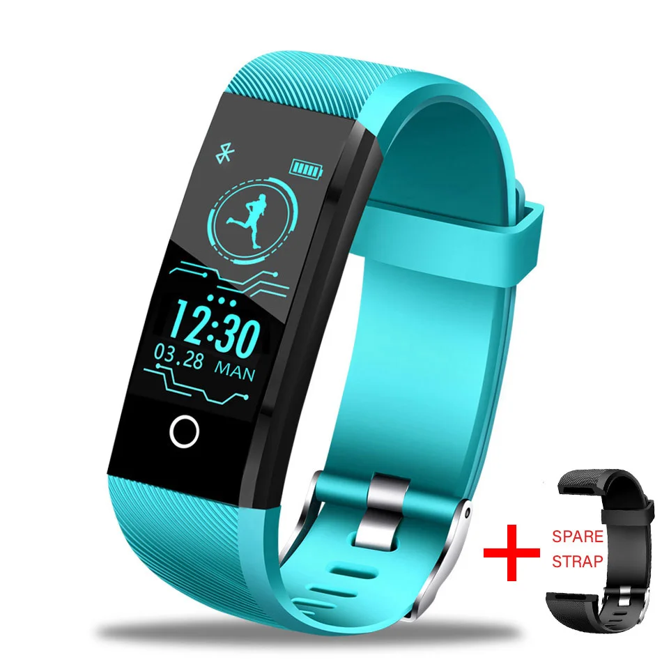 Light blue Band LIGE, смарт-браслет, трекер сердечного ритма, кровяное давление, кислород, фитнес, wrisband, IP68, водонепроницаемые Смарт-часы для мужчин, wo, для мужчин - Цвет: Light blue Band