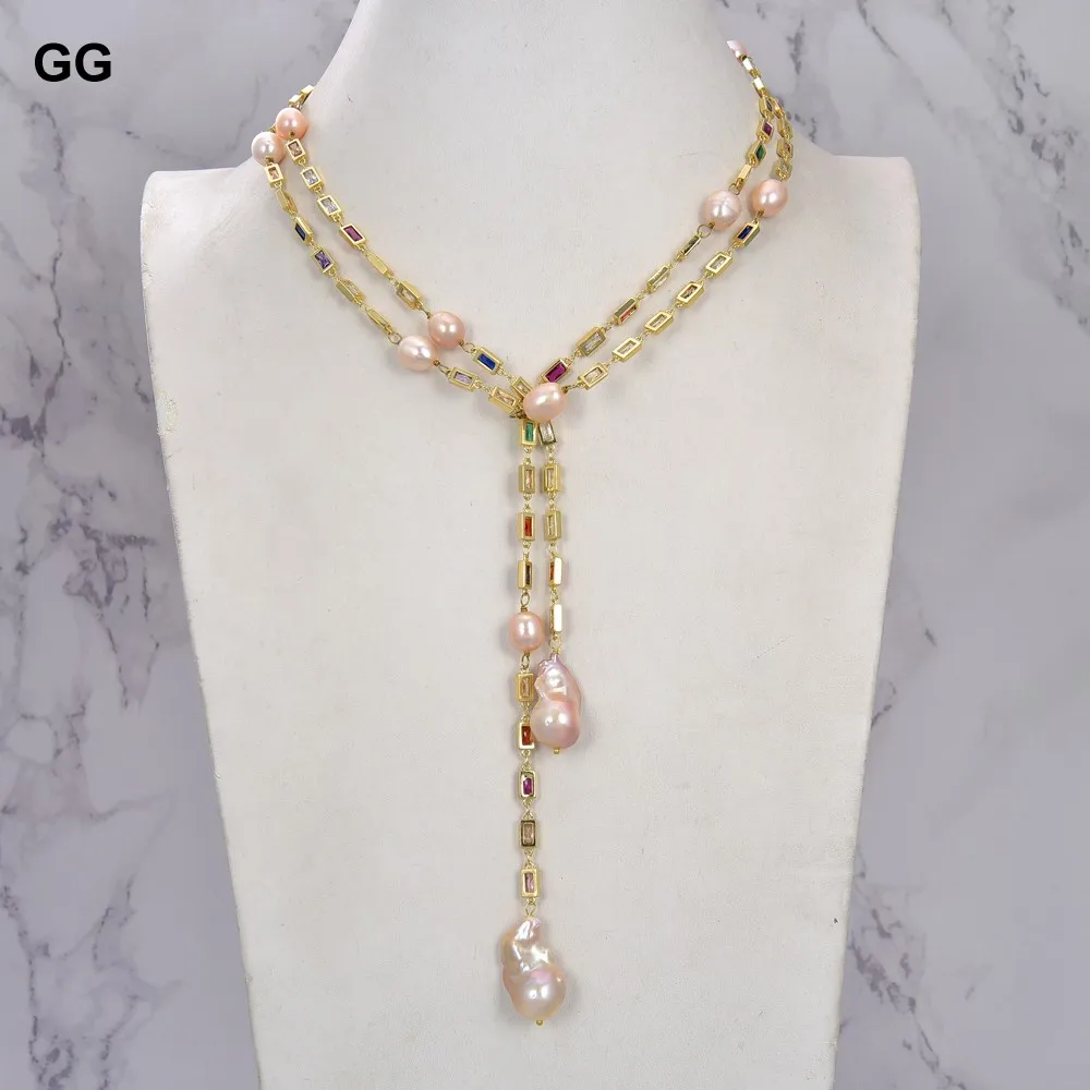 GG ювелирное изделие 50 &quotкультивированный розовый жемчуг Кеши смешанный цвет