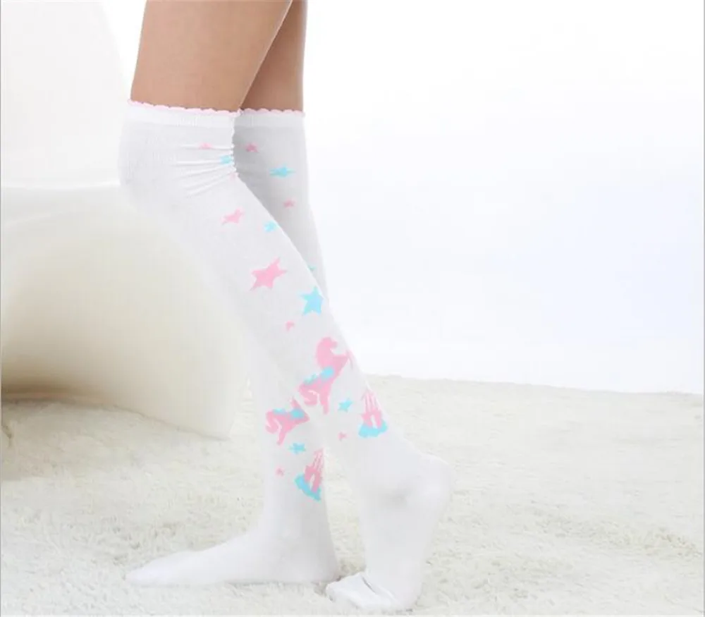 Lolita Charming Legs Cotton Long bow design Stockings Sock Over the knee Lovely girls B413 | Тематическая одежда и