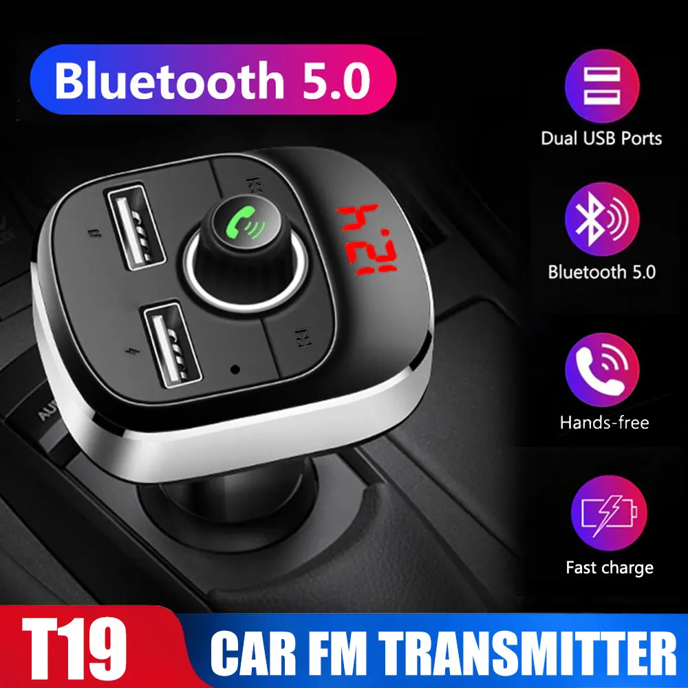 Bluetooth 5 0 3.1A портативный автомобильный fm передатчик Handsfree приемник MP3 плеер