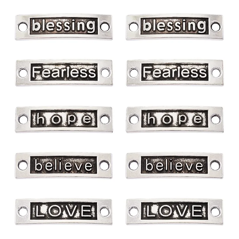2 набора прямоугольные Звенья из сплава в тибетском стиле надежды благословение