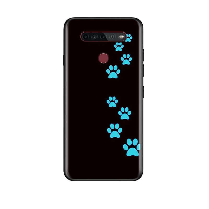 

Cat Dog Paw Soft TPU Silicone Black Cover For LG G8 V30 V35 V40 V50 V60 Q60 K40S K50S K41S K51S K61 K71 K22 ThinQ 5G Phone Case
