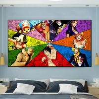 japanese anime one piece luffy zoro sanji poster wall art decoration anime canvas painting cuadros mural home kids room decor